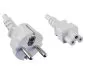 Preview: Netzkabel Europa CEE 7/7 auf C5, 0,75mm², CEE 7/7/IEC 60320 auf C5, VDE, weiß, DINIC Box mit Euroloch, Länge 1,80m